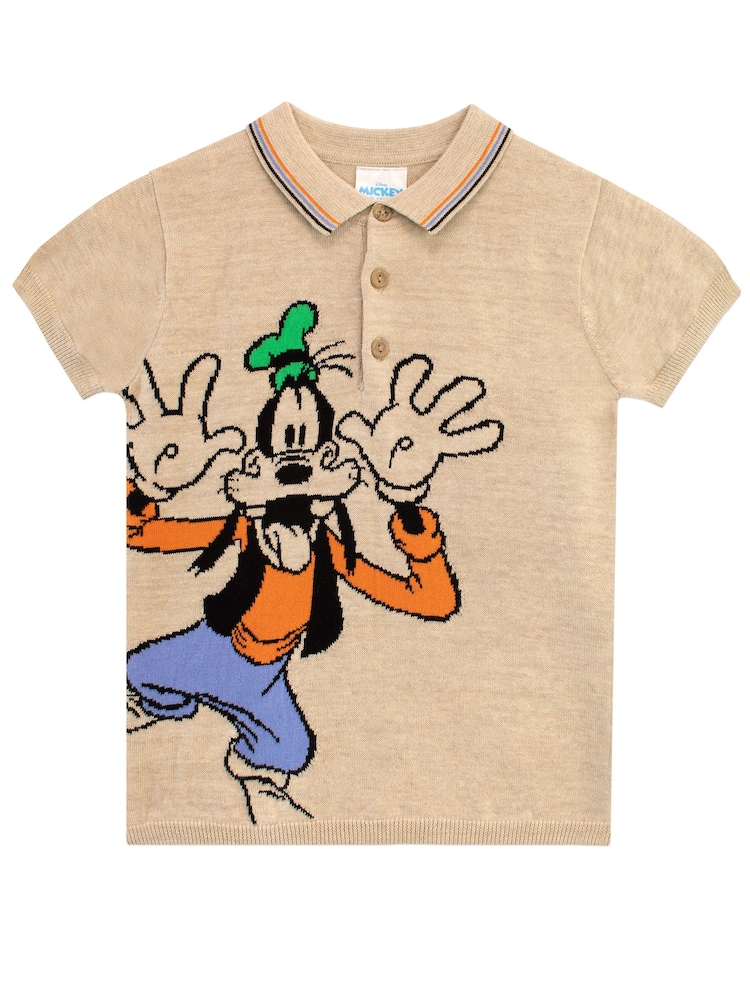 Character Natural Disney Goofy Polo Shirt - Image 1 of 5 Character Natural Disney Goofy Polo Shirt - Image 1 of 5