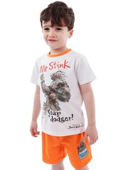 Character White David Walliams Mr Stink 100% Cotton Top and Shorts Set - Image 3 of 8