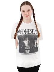 Character White 100% Cotton Wednesday T-Shirt - Image 1 of 5