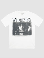 Character White 100% Cotton Wednesday T-Shirt - Image 2 of 5
