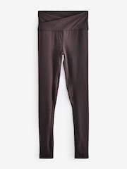 Chocolate Brown Balance Wrap Front Yoga Leggings - Image 5 of 7