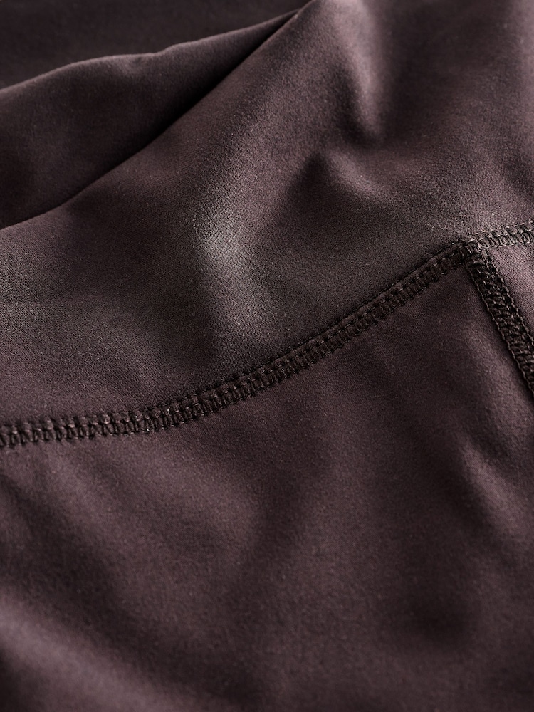 Chocolate Brown Balance Wrap Front Yoga Leggings - Image 6 of 7