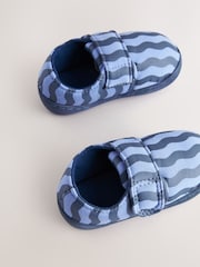 Blue Stripe Touch Fastening Cupsole Slippers - Image 3 of 5