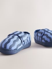 Blue Stripe Touch Fastening Cupsole Slippers - Image 4 of 5