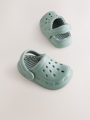 Sage Green Lined Clogs Slippers - Image 1 of 5