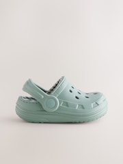 Sage Green Lined Clogs Slippers - Image 2 of 5