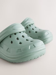 Sage Green Lined Clogs Slippers - Image 4 of 5