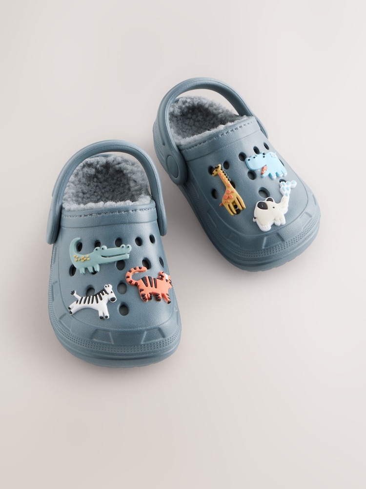Blue Animal Lined Clogs Slippers - Image 1 of 5