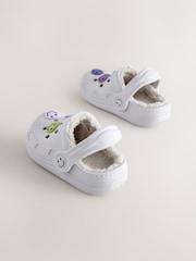 Grey Happy Face Lined Clogs Slippers - Image 3 of 5