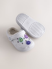 Grey Happy Face Lined Clogs Slippers - Image 4 of 5