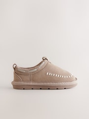 Neutral Suede Stitch Mules - Image 4 of 8