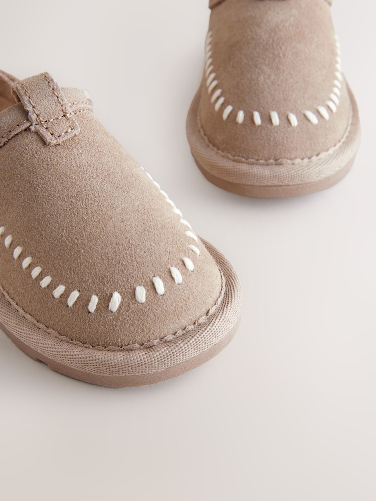Neutral Suede Stitch Mules - Image 8 of 8