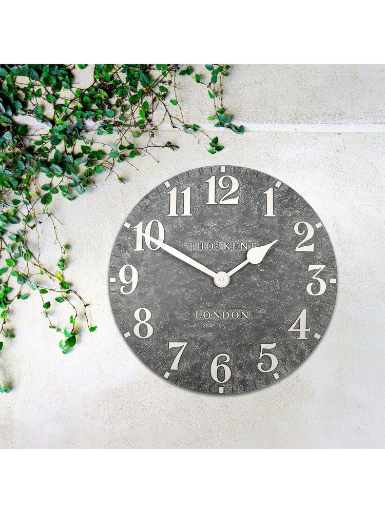 Thomas Kent Clocks Grey 20" Outdoor Arabic Wall Clock - Image 1 of 3