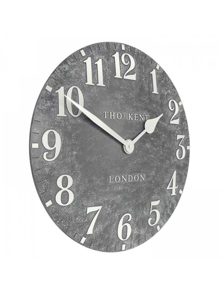 Thomas Kent Clocks Grey 20" Outdoor Arabic Wall Clock - Image 3 of 3