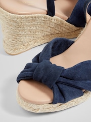 LK Bennett Blue Angela Suede Espadrille Sandals - Image 4 of 4