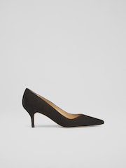 črna - LK Bennett Farah Suede Asymmetric čevelj ali škorenj z visoko, ozko peto, ukrivljeno pod čevelj Courts - Slika 1 iz 4