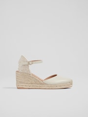 LK Bennett Natural Marissa Leather Ankle Strap Espadrilles - Image 1 of 4