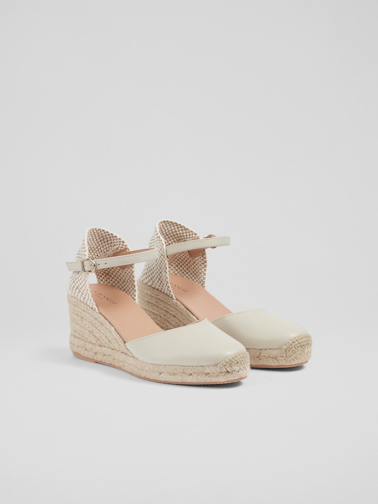 LK Bennett Natural Marissa Leather Ankle Strap Espadrilles - Image 2 of 4