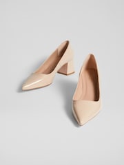 LK Bennett Sloane Patent Leather Block čevlji z visoko peto Courts - Slika 3 iz 4