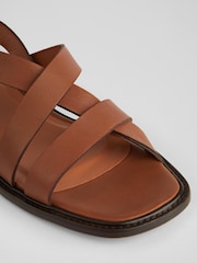 LK Bennett Brown Chocolate Leather Telma Flat Sandals - Image 3 of 3