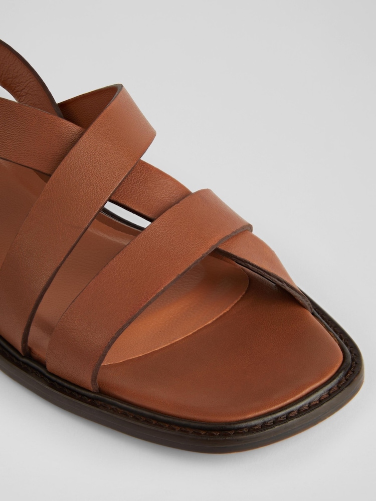 LK Bennett Brown Chocolate Leather Telma Flat Sandals - Image 3 of 3