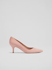 rožnata - LK Bennett Farah Suede Asymmetric čevelj ali škorenj z visoko, ozko peto, ukrivljeno pod čevelj Courts - Slika 1 iz 4
