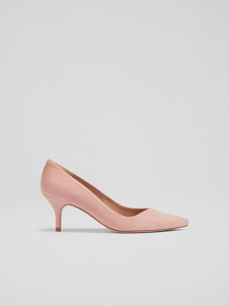 rožnata - LK Bennett Farah Suede Asymmetric čevelj ali škorenj z visoko, ozko peto, ukrivljeno pod čevelj Courts - Slika 1 iz 4