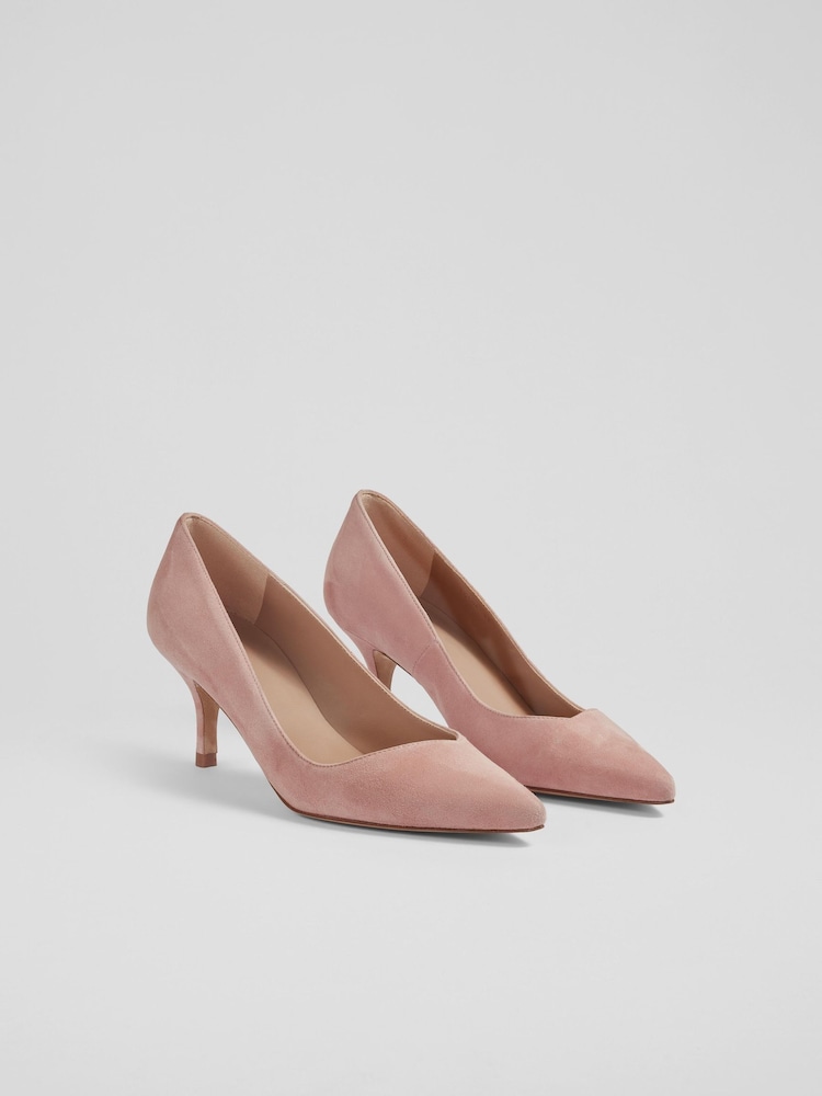 rožnata - LK Bennett Farah Suede Asymmetric čevelj ali škorenj z visoko, ozko peto, ukrivljeno pod čevelj Courts - Slika 2 iz 4