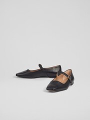 LK Bennett Black Leather Willow Mary Jane Flats - Image 3 of 4