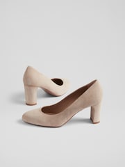 LK Bennett Beige Natural Winola Suede Round Toe Courts - Image 3 of 4