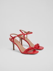 LK Bennett Ivonne Leather Kitten Heel Sandals - Image 2 of 4