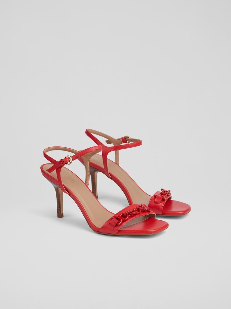 LK Bennett Ivonne Leather Kitten Heel Sandals - Image 2 of 4