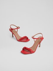 LK Bennett Ivonne Leather Kitten Heel Sandals - Image 3 of 4
