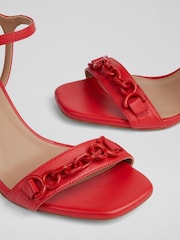 LK Bennett Ivonne Leather Kitten Heel Sandals - Image 4 of 4