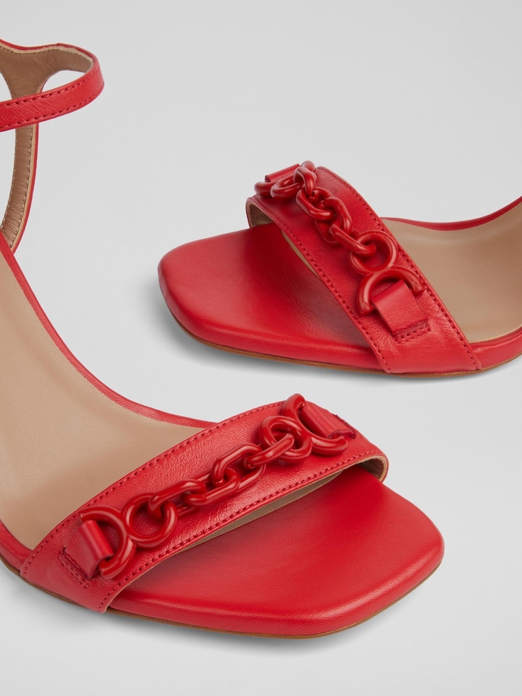 LK Bennett Ivonne Leather Kitten Heel Sandals - Image 4 of 4