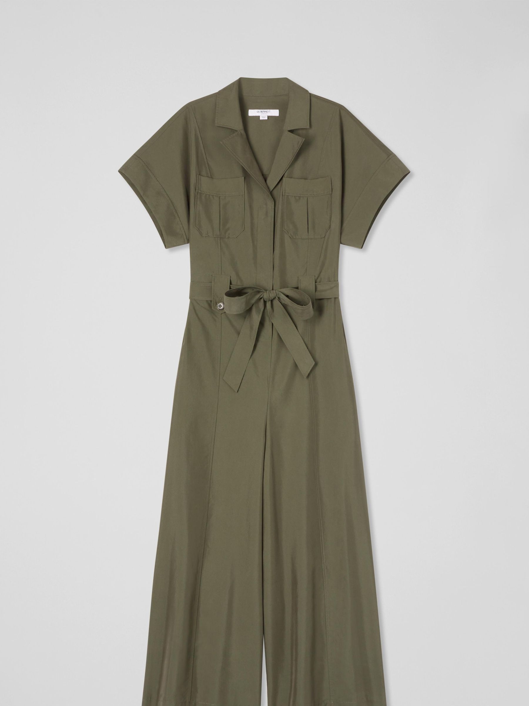 LK Bennett Green Isla Utility Wide Leg Jumpsuit - Image 4 of 4