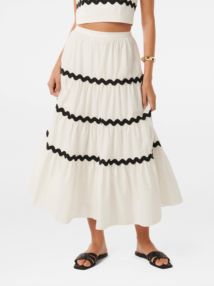 Forever New White Lissy Ric Rac Maxi Skirt - Image 1 of 5