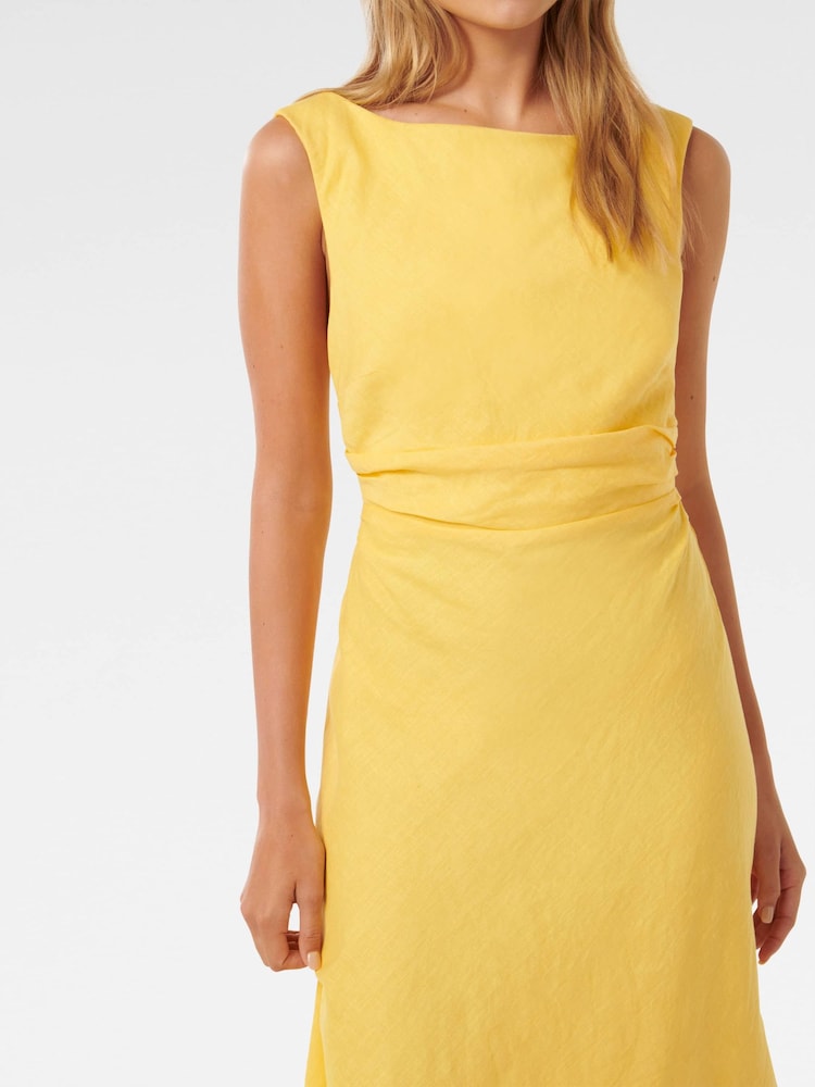 Forever New Yellow Pure Linen Tania Dress - Image 2 of 4