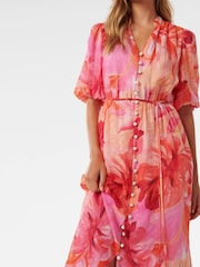Forever New Pink Loren Puff Sleeves Midi Dress - Image 4 of 4