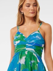 Forever New Blue Jolie Strappy Ruched Bodice Maxi Dress - Image 2 of 4