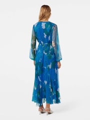 Forever New Blue August Printed Plisse Midi Dress - Image 4 of 4