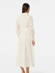Forever New White Autumn Embroidered Midi Dress contains Linen - Image 4 of 4