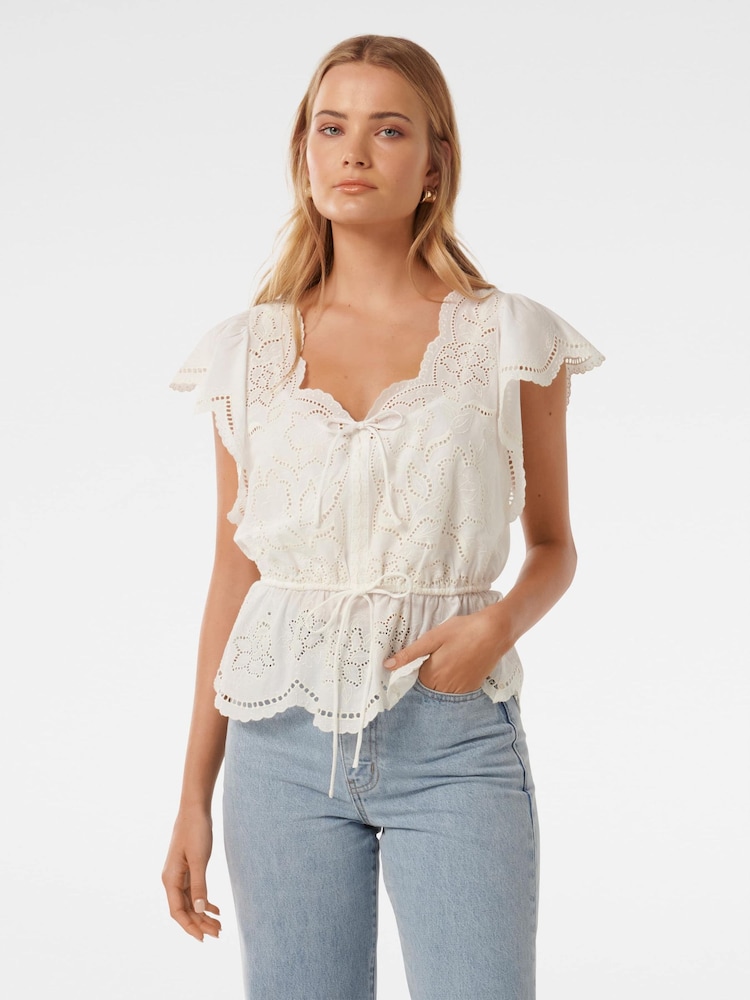 Forever New White Emmy Embroidered Blouse - Image 1 of 5