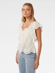Forever New White Emmy Embroidered Blouse - Image 3 of 5