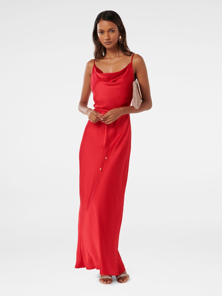 Forever New Red Lucy Petite Satin Cowl Maxi Dress - Image 1 of 4