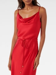 Forever New Red Lucy Petite Satin Cowl Maxi Dress - Image 2 of 4