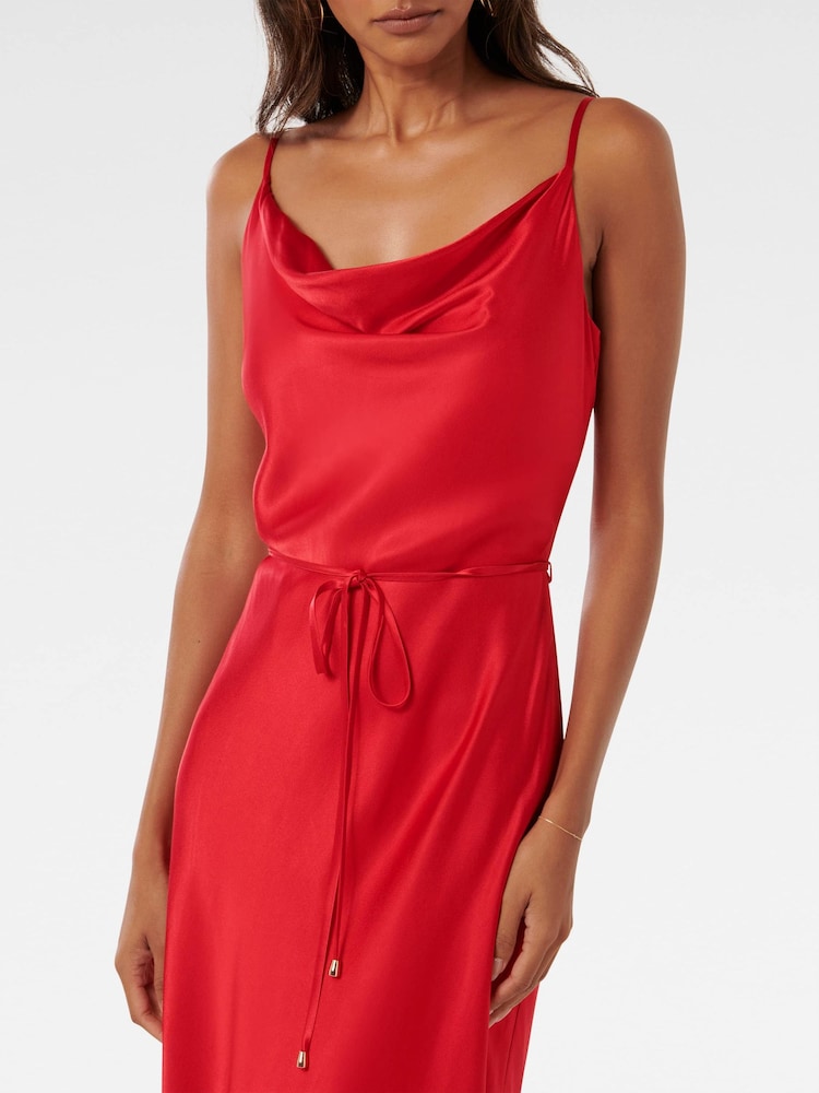 Forever New Red Lucy Petite Satin Cowl Maxi Dress - Image 2 of 4