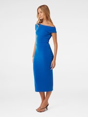Forever New Blue Alexa Tipped Shoulder Bodycon Midi Dress - Image 3 of 4