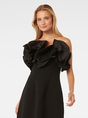 Forever New Black Tasha Rosette Mini Dress - Image 1 of 5