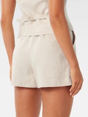 Forever New Natural Pure Linen Lainey Shorts - Image 4 of 5